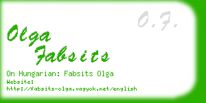 olga fabsits business card